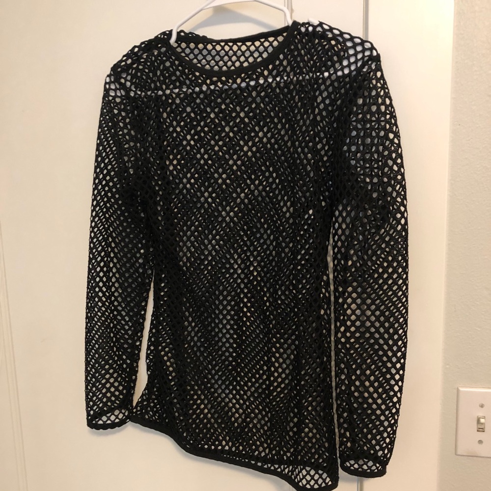 Black mesh shirt